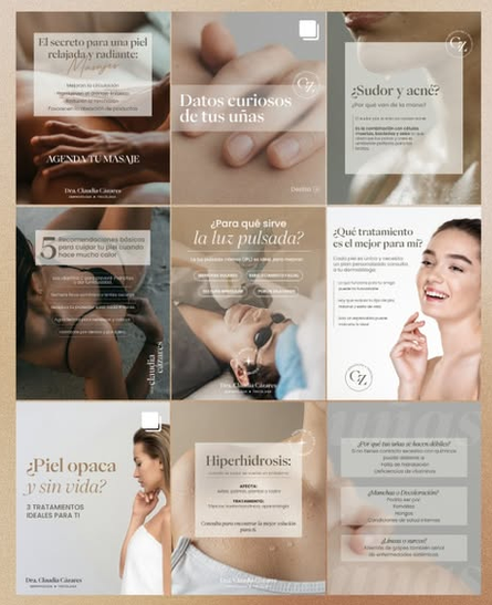 Serie de contenido para Dra. Claudia Cázarez, dermatología estética