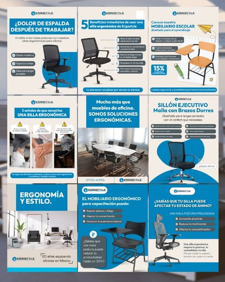 Serie de contenido para Ergostyle, mobiliario ergonómico